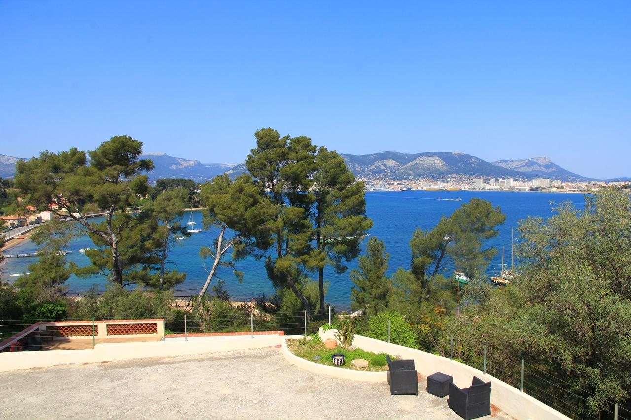 Villa-Chateau Les Terrasses - Tamaris, Plage Des Sablettes, Mer Au Bas De La Propriete La Seyne-sur-Mer Exteriör bild